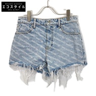 กางเกงยีนส์ขาสั้นพิมพ์โลโก้ Alexander Wang [ของแท้ในประเทศ] 4DC2204781 ไซส์ 26 [มือสอง]