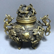 Dragon Plate Daqing Incense Burner Antique Imperial Made TMFI