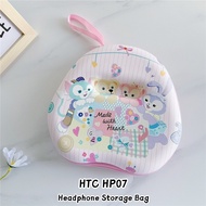 READY STOCK! For HTC HP07 Headphone Case Fashion Cartoon Pattern Earpads Storage Bag Headset Casing 
