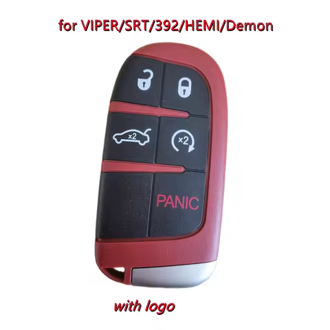 1pcs 5Buttons Smart Key Shell for Dodge SRT VIPER 392 Daytona HEMI Challenger Hellcat Demon Trackhaw