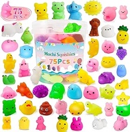 Smonnia 75PCS Mochi Squishy Toys, Squishy Animals Toys for Party Decorations Favors, Kawaii Squishies Bulk Stress Relief Toys for Kids and Adults, Birthday Gifts for Boys Girls