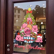 2026 Year of the Horse Christmas New Year's Day Little Beave-2026马年圣诞节元旦小海狸装饰玻璃橱窗贴画元旦UV新年春节窗花贴0918