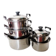 Thick Set Soup Pot Pot Utensils Deepened Cooking Soup Pot Stainless Steel Kitchen 16-30cm American H