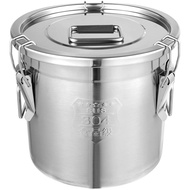 DYNAMI 304 Stainless Steel Airtight Canister for Kitchen, 3.2Gal/405oz Flour Container with Lid and 