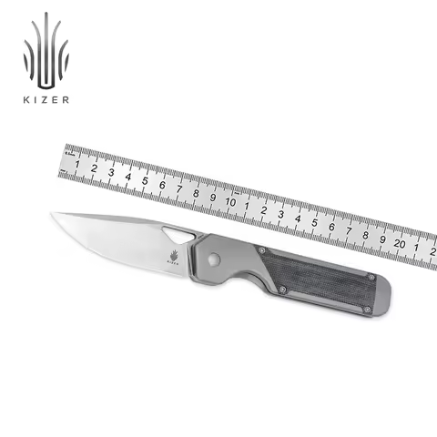 Kizer Tactical Knife Militaw Ki3634A1 2023 Titanium+Micarta Handle with S35VN Steel Blade Outdoor Ca