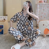 Korean Silk Sleepwear Pajama Set For Women Nightwear