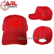 MERAH Plain red double mess hat - tactical mesh hat - red double mess hat