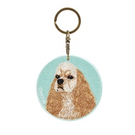 EMJOUR雙面刺繡吊飾/ 可卡犬/ 圓款