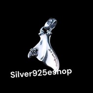 Silver925手工銀飾Bill Wall Leather骷髅鲸鱼尾吊坠