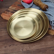 DT23-13 Round Gold Stainless Steel Tray (20 Cm.)[7]R6-3
