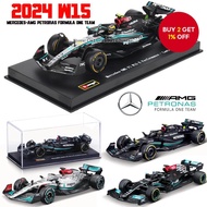 Bburago 1:43 Mercedes-AMG F1 W15 2024 #44 Hamilton Russell Alloy Car Die Cast Model Toy Collectible 