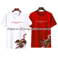 MERAH New GARUDA Indonesian Independence Day T-Shirt for Men 17 August Unisex Couple Red and White C