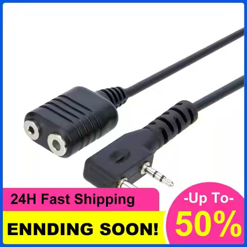 1m Walkie Talkie Extension Core Replacement Microphone Headset Mic Cable Ham Radio Accessory for Ken