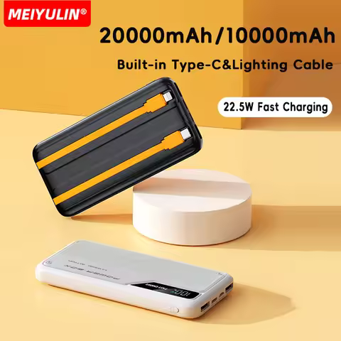 Large Capacity 20000mAh Power Bank 10000mAh Portable UAB C Cable Fast Charging Mobile External Batte