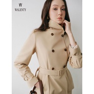 Jacket Trench Coat Women's Chelsea Midweight with Beige Belt WALENTY Office