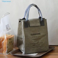 AROMA Kraft Paper Bags Outdoor Portable Thermal Breakfast Organizer Large Capacity Lunch Bag Insulation Package Cooler Lunch Box Bag Reusable Tote Canvas Lunch Bag