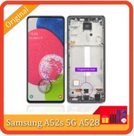 หน้าจอแสดงผลแท้สำหรับ Samsung Galaxy A52s 5G A528 A528B A528B /Dsอะไหล่จอแสดงผล LCD หน้าจอสัมผัสดิจิ