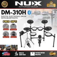 Nux DM-310H Full Set Digital Electronic Drum with Bluetooth, Dual Mesh Head and Hi-hat Stand (DM310H