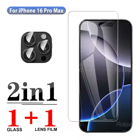 2in1 For Apple iPhone 16 Pro Max 16ProMax protective tempered glass Screen protector iPhone16 Pro 16