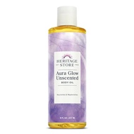 HERITAGE STORE Aura Glow Unscented Body Oil, Luxurious Skin Moisturizer, Massage Oil, Bath Oil, Carr