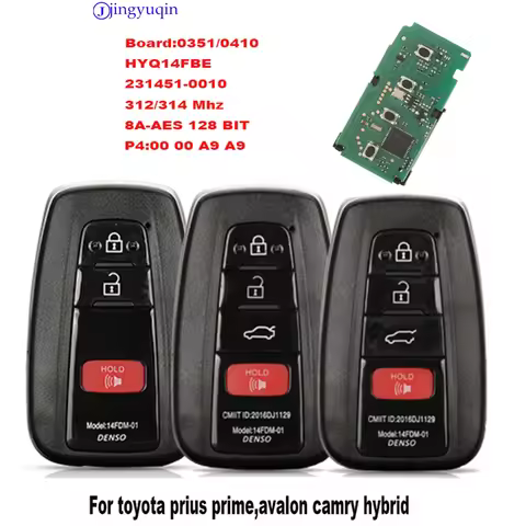 jingyuqin Remote Car Key Shell Control For Toyota Camry Trunk Avalon RAV4 Prius 4Runner Hybrid Highl
