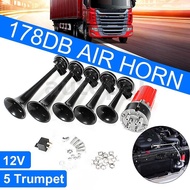 12V 5pcs Universal Super Loud Air Horn Kit Trumpet Musical Dixie Car Air Horn of Hazzard For Car Tru