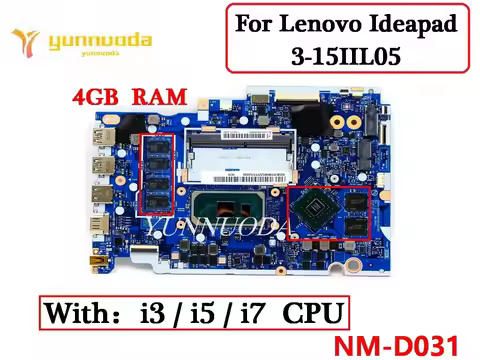 NM-D031 For Lenovo ideapad 3-14IIL05 Laptop Motherboard 5B20S44248 With i3 i5 i7 10th Gen CPU 4GB RA