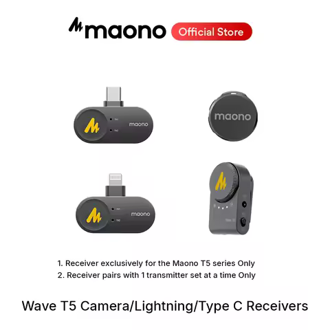 MAONO Wave T5 Accessories Camera Lightning Type C Receivers for T5 Wireless Microphone Wireless Lape