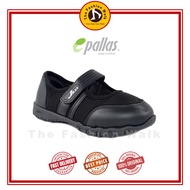 PALLAS JAZZ Single Strap Black School Shoes 204-034 | Kasut Sekolah Hitam Budak