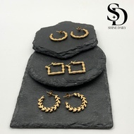 ⟪Shine⟫ Bamboo & Golden Leaf (Palay) Earrings | Non-Tarnishing Hypoallergenic Stainless Jewelry