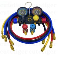 For Refrigerant Fluoride , Four-way Manifold Pressure for R134a R22 R410A R404 Refrigerant