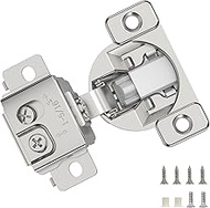 Furniware 2 Pieces 1-5/16 in Overlay Soft Close Concealed Hinge for Face Frame Door, 105° Open Angle Concealed Stainless Steel Hinges for Face Frame Door, Soft Close Cabinet Hinge Satin Nickel