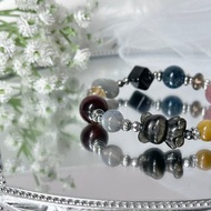 心疼你的金曜石熊熊手串 - 金曜石招財熊熊、拉長石愛心、金運石