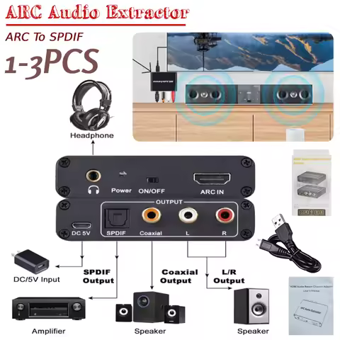 HDMI-Compatible ARC Audio Extractor ARC To SPDIF Coaxial L/R Stereo 3.5mm Jack ARC Return Channel Co