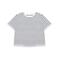 3Second Kaos Garis Wanita Lengan Pendek Boxy Fit Stripe Tee Renda Charlotte HP-C090126