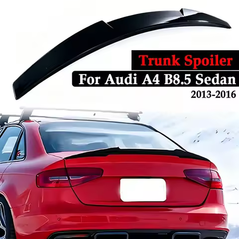 For Audi A4 B8.5 4 Door 2013-2016 M4 S4 Style ABS Material Glossy Black Rear Trunk Boot Lid Car Spoi