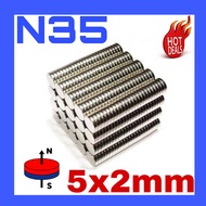 magnet 5x2mm neodymium magnet n35 100/50/25pcs