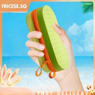 [fricese.sg] Swim Goggle Case Silicone Goggle Case with Clip &amp; Drain Holes for Men Women Kids