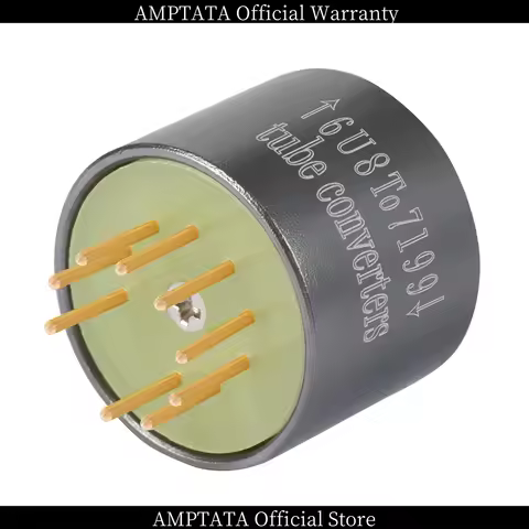 AMPTATA / 6U8 6GH8 ECF82 to 7199 / Vacuum Tube Adapter Socket Converter / 24K Gold-plated