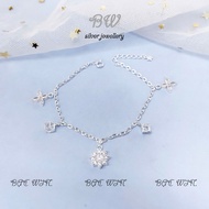 (WIN SILVER) BW46 High quality silver bracelet mixed with charms in many designs