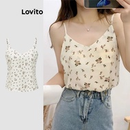 Casual Ditsy Floral Backless Pattern Tank Top for Women L109MD607