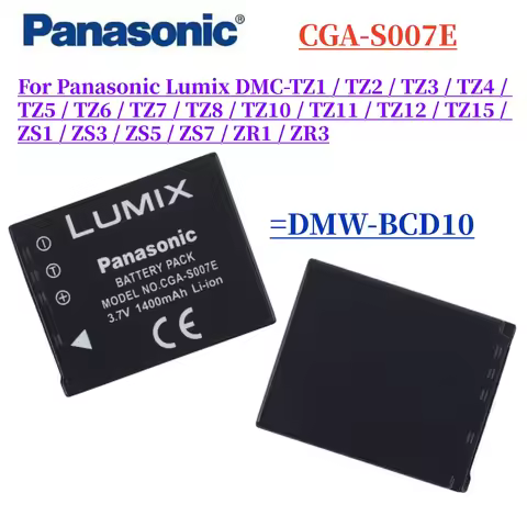 Panasonic CGA-S007E Battery CGA-S007E DMW-BCD10 Battery for Panasonic Lumix DMC-TZ1 TZ2 TZ3 TZ4 TZ5 
