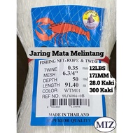 035 x 6 3/4" ( 171MM ) x 50MD ( 28 Kaki ) x 91.4MTR Mata Melintang Fishing Net Jaring Tangsi Pukat I
