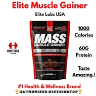 Elite Labs USA MASS MUSCLE GAINER 2 lbs - Mass Gainer for Bulking Import BPOM Mass Protein