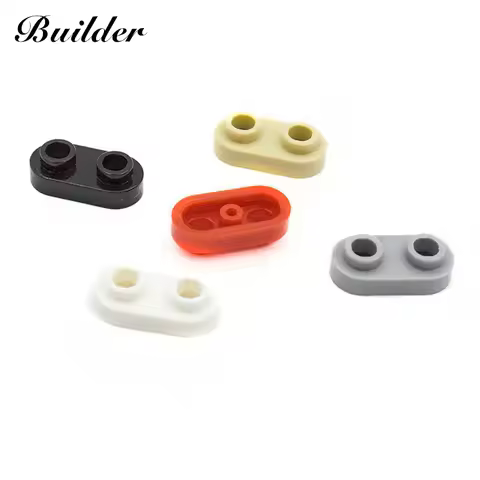 Little Builder 35480 Building Blocks 10PCS Plate 1x2 Rounded with 2 Open Studsr For Bricks Parts DIY