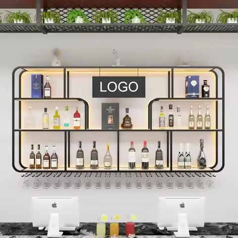 Tall Shelves Alcohol Cabinet Vinera Wine Modern Space Saver Display Cabinet Liquor Nightclub Glas Vi