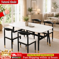 Natural【Marble】 Dining Table 4/6/8 Seat Coffee Table Easy-to-clean tabletop It won't get dirty