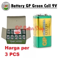 (3PCS) Baterai Kotak 9V Battery GP 9V GreenCell / Green Cell 1604G-S1 6F22