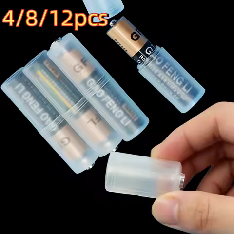 4/8/12pcs Adapter Converter Size AAA R03 to AA LR6+Plastic Box, Home Storage Battery Accessory