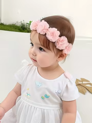 Solid Chiffon Flower Baby Girl Headband Cute Fashion Hair Band for Newborn Kids Soft Turban Baby Hea